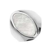 Sterling Silver Mother of Pearl Oval Ring. R076.