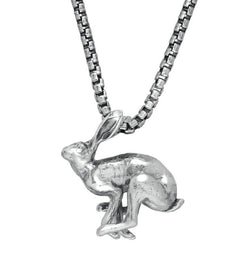 Sterling Silver Necklace Running Hares Small Sterling Silver. P2519.