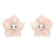 Sterling Silver Pink Conch Tuberose Carnation Stud Earrings E2162