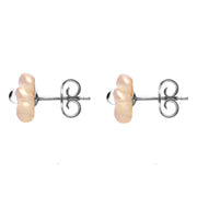 Sterling Silver Pink Mother of Pearl Small Gypsophila Tuberose Stud Earrings, E2157