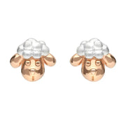 Sterling Silver Rose Gold Ashbourne Show Sheep Head Earrings E2231