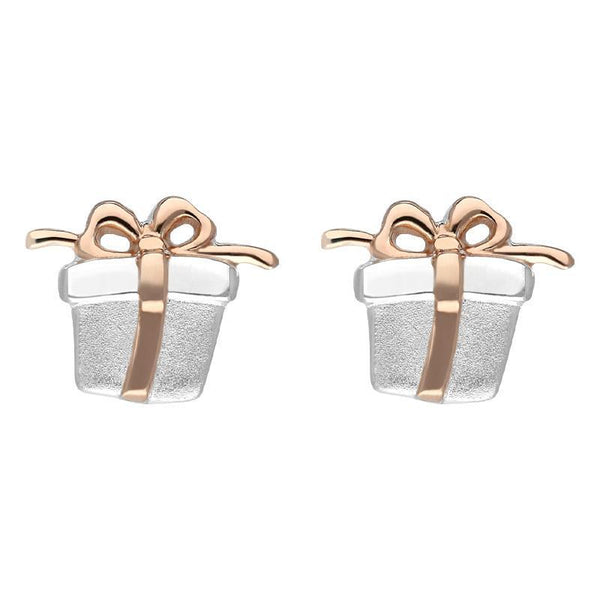 Sterling Silver Rose Gold Stud Earrings E2475