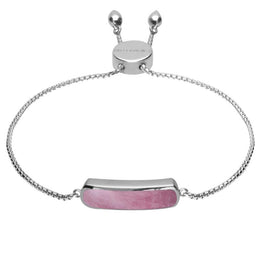 Sterling Silver Rose Quartz Lineaire Petite Bracelet B1072.