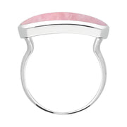 Sterling Silver Rose Quartz Lineaire Petite Oval Ring R1006