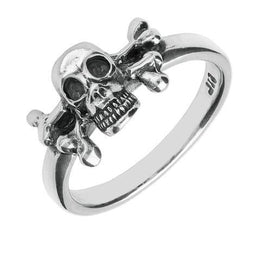 Sterling Silver Skull And Crossbones Ring. R941