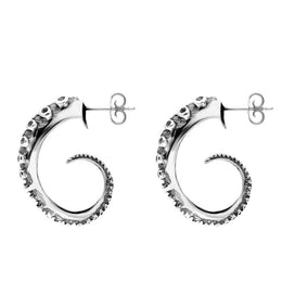 Sterling Silver Tentacle Hoop Earrings E2460