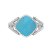 Sterling Silver Turquoise Cushion Cut Ring R1246