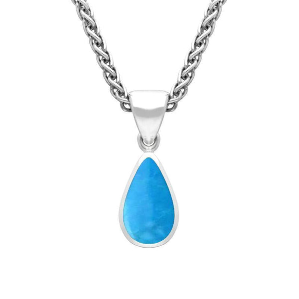   Sterling Silver Turquoise Dinky Pear Necklace. P450.