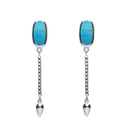 Sterling Silver Turquoise Lineaire Medium Drop Stud Earrings E2241