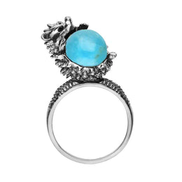 Sterling Silver Turquoise Medium Hedgehog Ring R1163