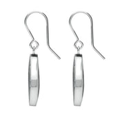 Sterling Silver Whitby Jet Abbey Large Cushion Window Drop Earrings. E2107.