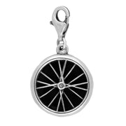 Sterling Silver Whitby Jet Bike Spoke Tour de Yorkshire Charm. G746