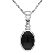 Sterling Silver Whitby Jet Bottletop Necklace P008