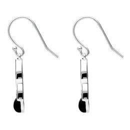 Sterling Silver Whitby Jet Celtic Twist Hook Earrings E2318