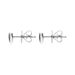 Sterling Silver Whitby Jet Heart Stud Earrings, E1948_2