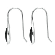 Sterling Silver Whitby Jet Marquise Overlap Hook Earrings E2313