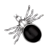 Sterling Silver Whitby Jet Medium Spider Brooch. m253.