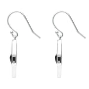 Sterling Silver Whitby Jet Round Celtic Knot Hook Earrings E2310