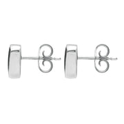 Sterling Silver Whitby Jet Small Curved Triangle Stud Earrings