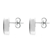 Sterling Silver Whitby Jet Small Teardrop Stud Earrings. e225.