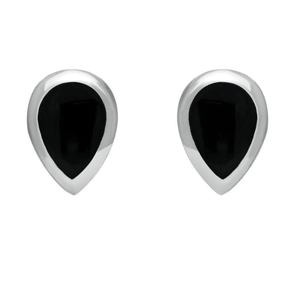 Sterling Silver Whitby Jet Small Teardrop Stud Earrings E768
