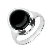 Sterling Silver Whitby Jet Oval Framed Ring R918