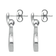 00074260 C W Sellors Sterling Silver Whitby Jet Freeform Pentagon Drop Earrings. E345