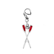 00057479 C W Sellors Sterling Silver Regatta Red Oar Clip Charm, G632.
