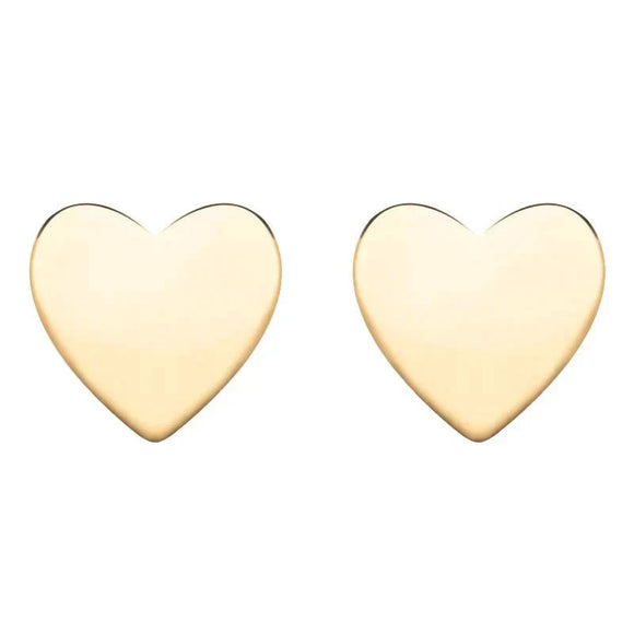 00173874 W Hamond Sterling Silver Yellow Gold Vermeil Heart Stud Earrings, E2480.