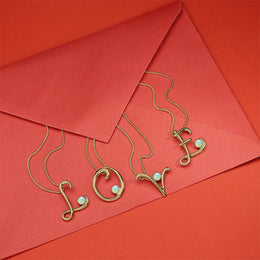 18ct Yellow Gold Moonstone Love Letters Initial T Necklace