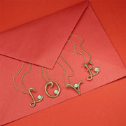 18ct Yellow Gold Opal Love Letters Initial U Necklace