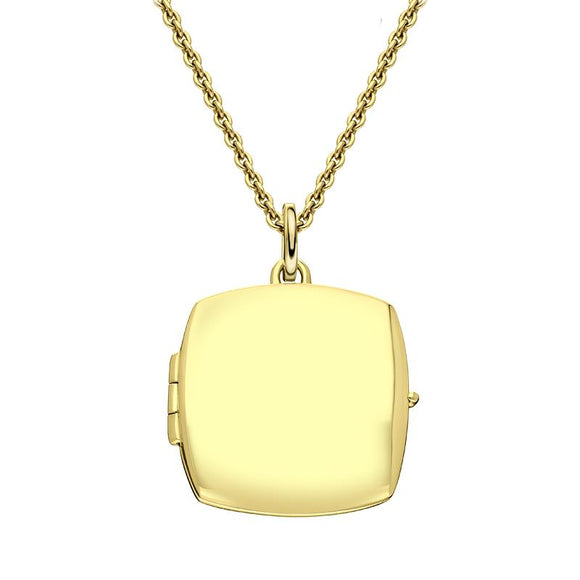 Yellow Gold Vermeil Small Square Keepsake Locket P3522