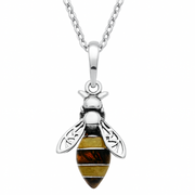 Sterling Silver Amber Bee Necklace