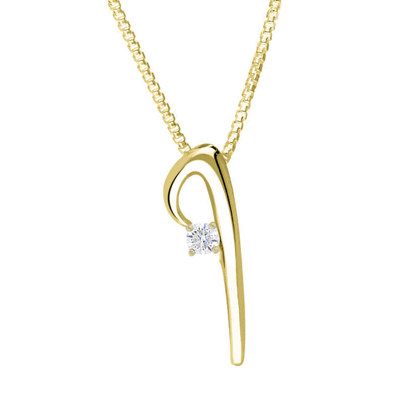 Love Letters 18ct Yellow Gold 0.10ct Diamond Initial I Necklace