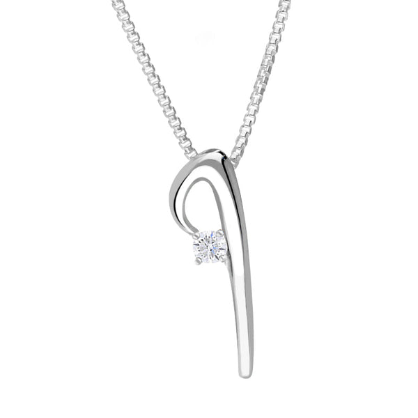 Love Letters 9ct White Gold 0.10ct Diamond Initial I Necklace