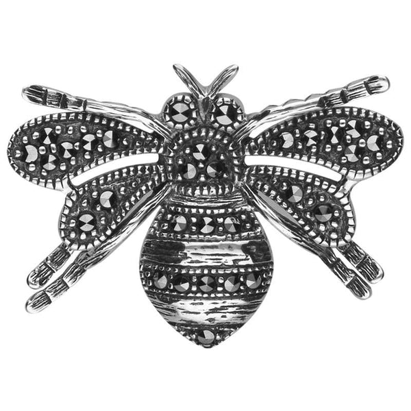 Sterling Silver Marcasite House Style Bee Brooch M338