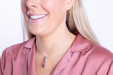 9ct Yellow Gold Sterling Silver Moonstone Stepping Stones 5x7mm Pear Stud Earrings