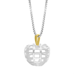 Sterling Silver 18ct Yellow Gold Plated House & Garden Apple Small Pendant