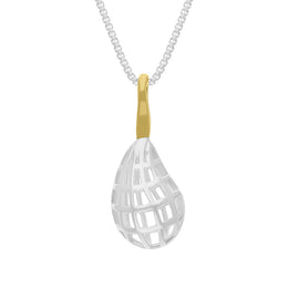 Sterling Silver 18ct Yellow Gold Plated Chatsworth Garden Pear Small Pendant, P3647
