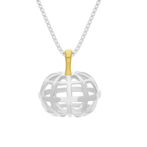 Sterling Silver 18ct Yellow Gold Plated Chatsworth Garden Pumpkin Small Pendant, P3651