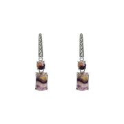 Sterling Silver Blue John Marcasite Oblong Drop Earrings
