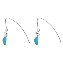 Sterling Silver Turquoise Bee Small Hook Earrings