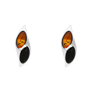 sterling-silver-amber-Whitby-Jet-marquise-stud-Earrings-E1039