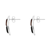 Sterling Silver Amber Whitby Jet Marquise Stud Earrings