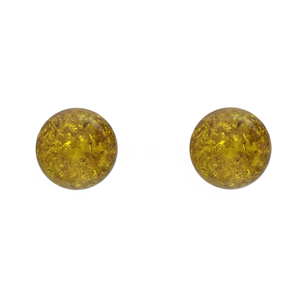 Sterling Silver Lemon Amber 6mm Ball Stud Earrings E1751_L
