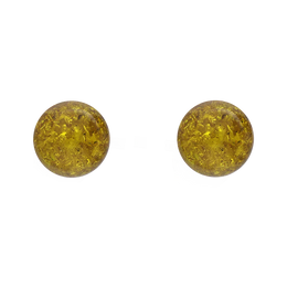 Sterling Silver Lemon Amber 6mm Ball Stud Earrings E1751_L