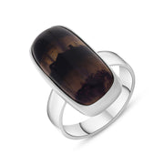 Sterling Silver Blue John Abstract Oval Shaped Ring, RUNQ0001680