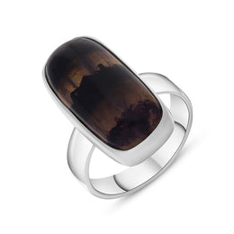 Sterling Silver Blue John Abstract Oval Shaped Ring, RUNQ0001680