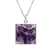 Sterling Silver Blue John Chatsworth Open Square Maze Necklace, P3670_3