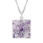 Sterling Silver Blue John Chatsworth Open Square Maze Necklace, P3670